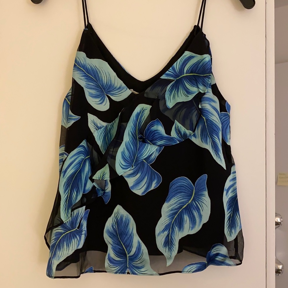 Alice and olivia paradise leaves top - blue, small